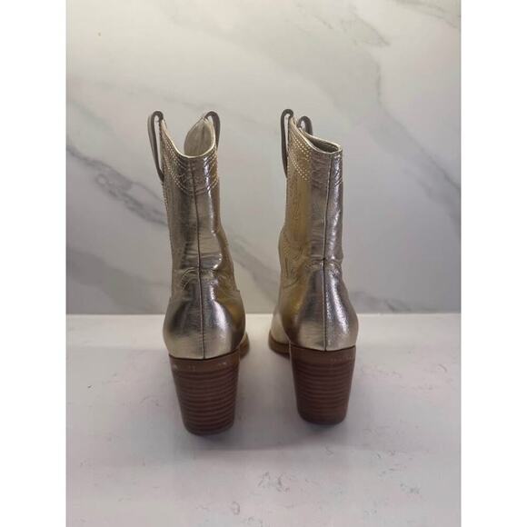 Billini Women’s Size 7 Nayli Gold Metallic Cowboy Boot - Picture 4 of 5